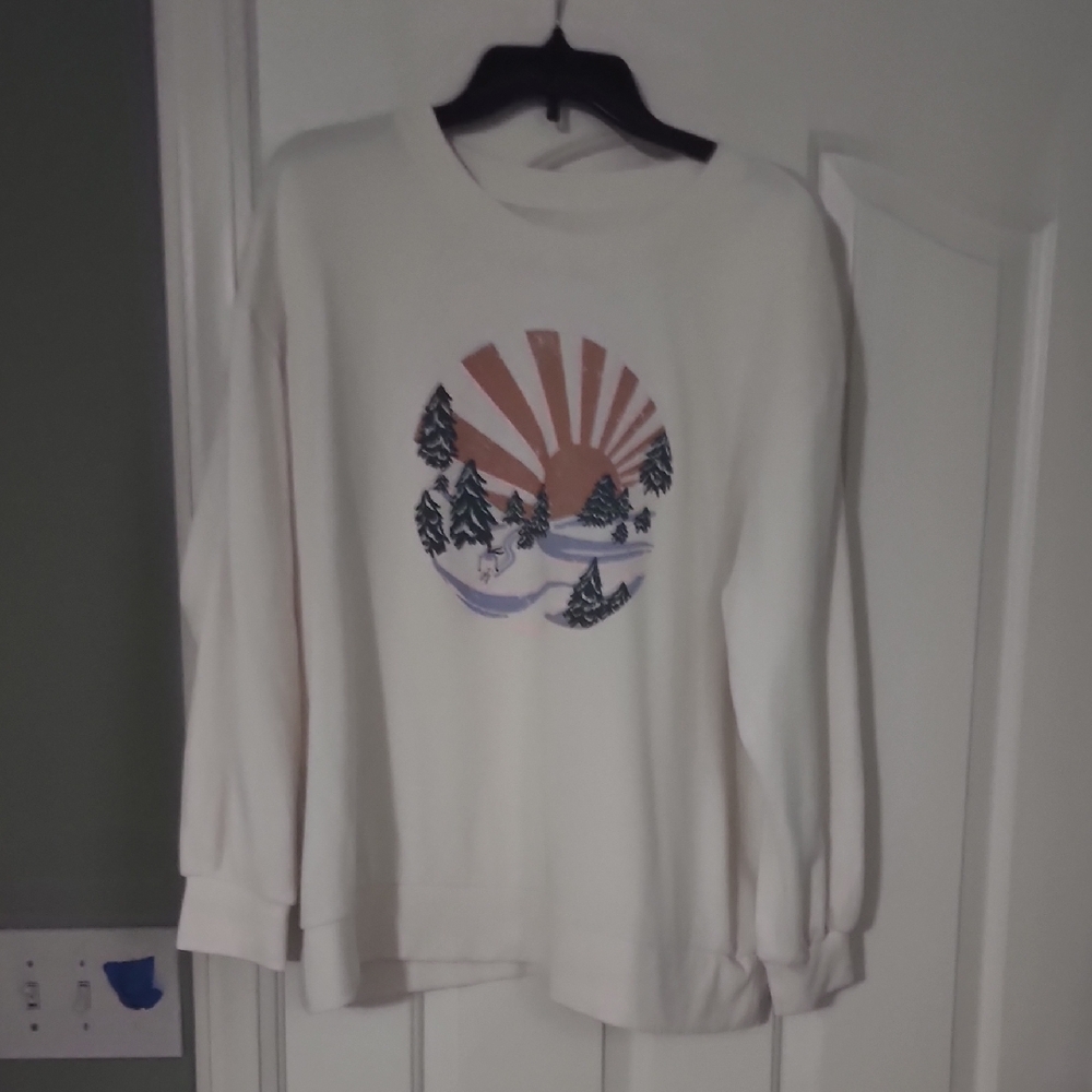 Cozy White Graphic Sweater
